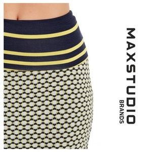 Max Studio | Printed Midi Foldover Skirt